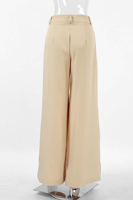 Wide-Leg Pleated Pants