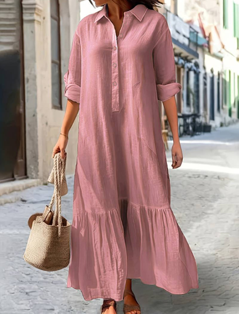 Button-Up Maxi Shirt Dress