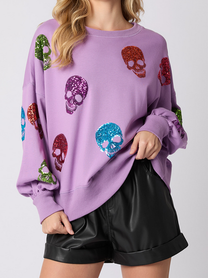 Multicolor Skull Print Top