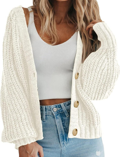 Chunky Knit Button-Up Cardigan