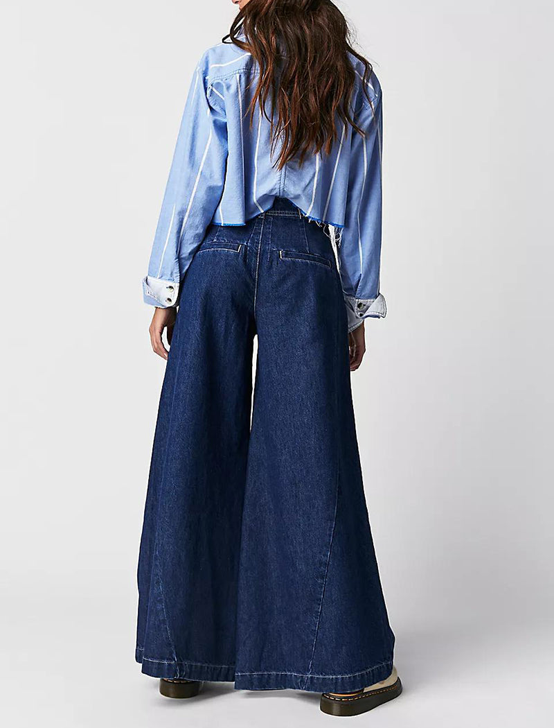 High-Waist Wide-Leg Casual Pants