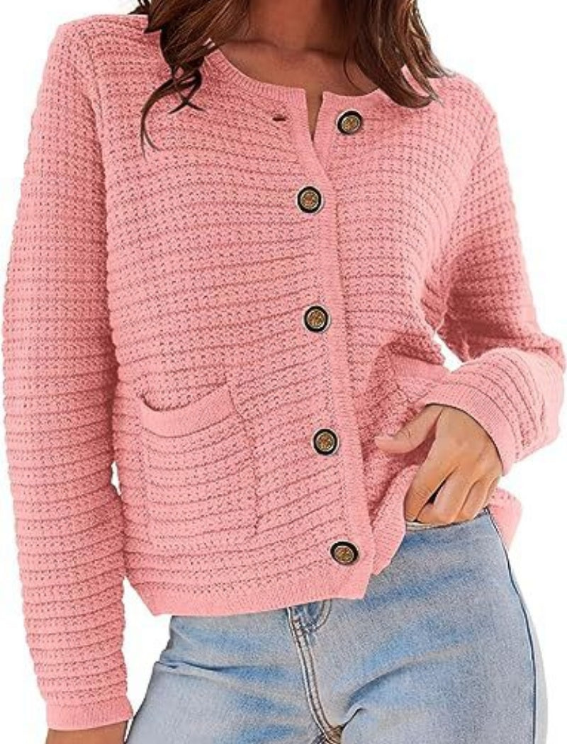 Textured Button-Front Cardigan