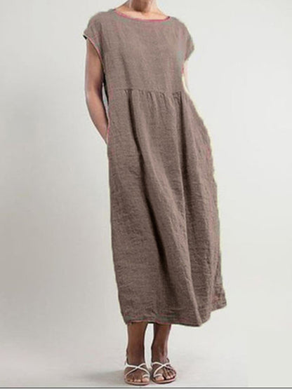 Cap-Sleeve Maxi Dress