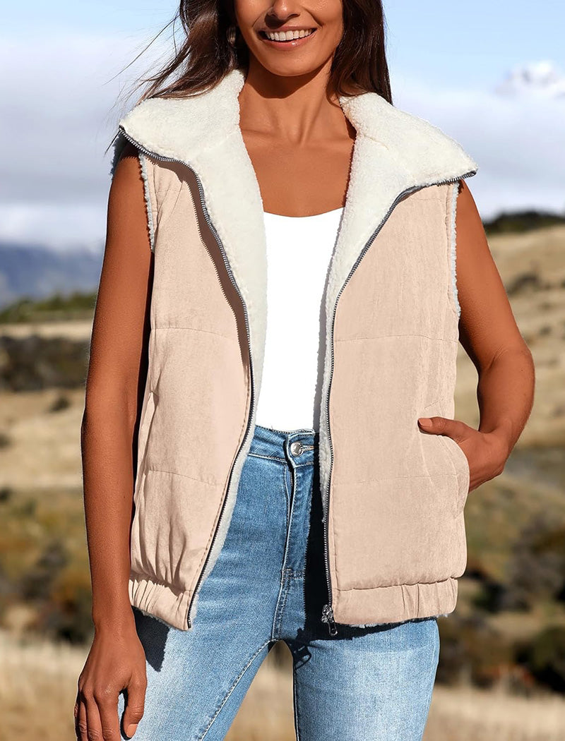 Reversible Zip-Up Quilted Vest