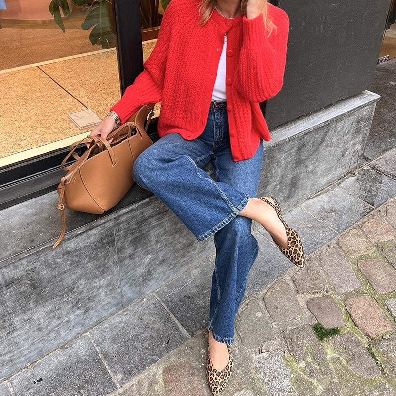 Solid Button-Front Cardigan