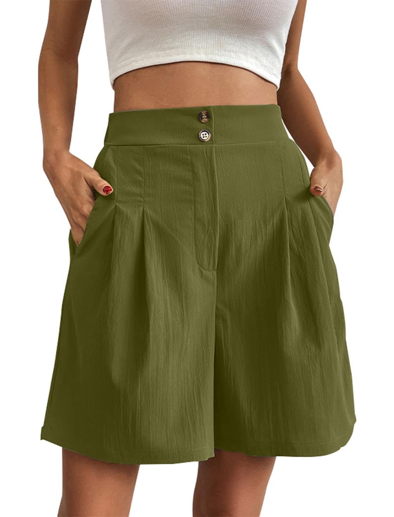 High-Rise Buttoned Shorts