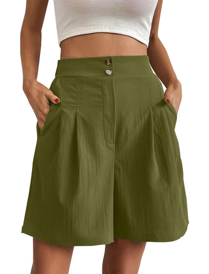 High-Rise Buttoned Shorts