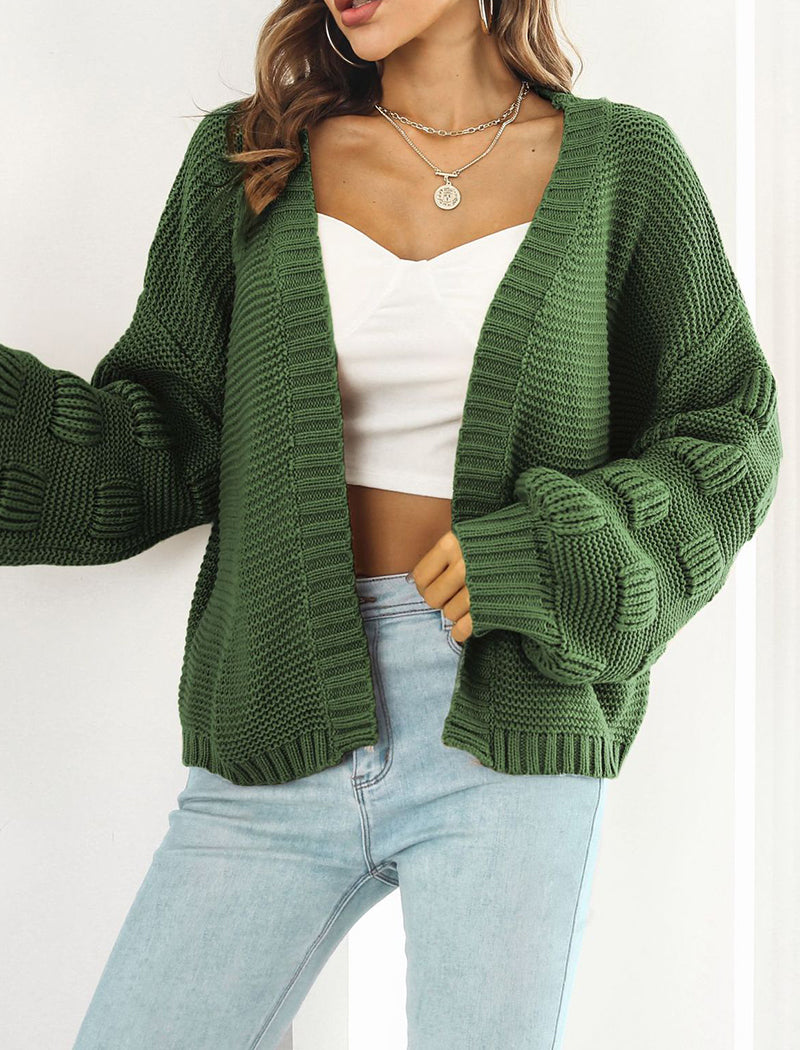 Oversized Open-Front Knit Cardigan