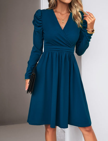 V-neck Long Sleeve Dress