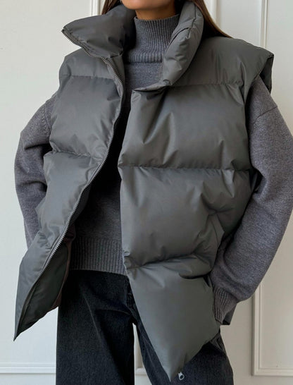 Oversized Quilted Puffer Vest