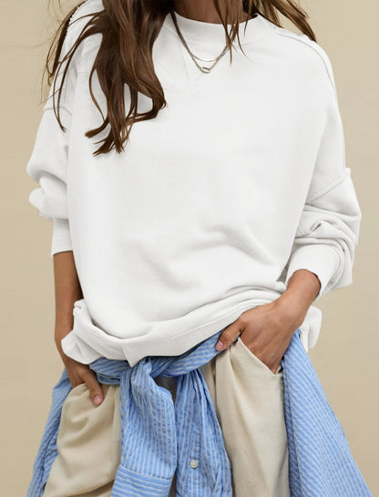 Relaxed Fit Solid Pullover