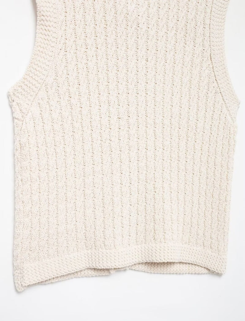 Buttoned Sleeveless Knit Vest