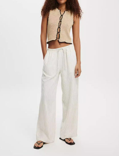High-Waisted Graphic Wide-Leg Pants