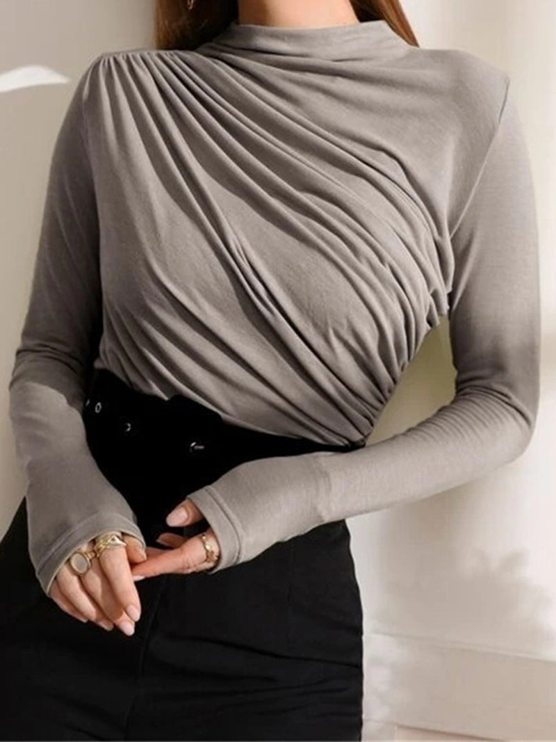 Draped Long Sleeve Top