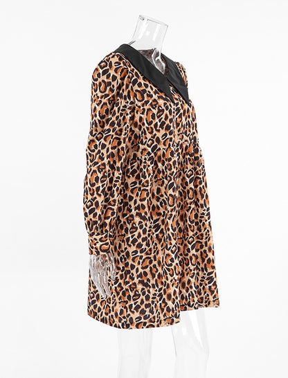 Leopard Print High-Waist Dress