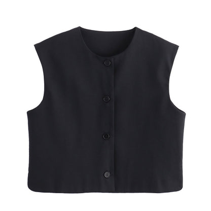 V-neck Printed Cardigan Vest