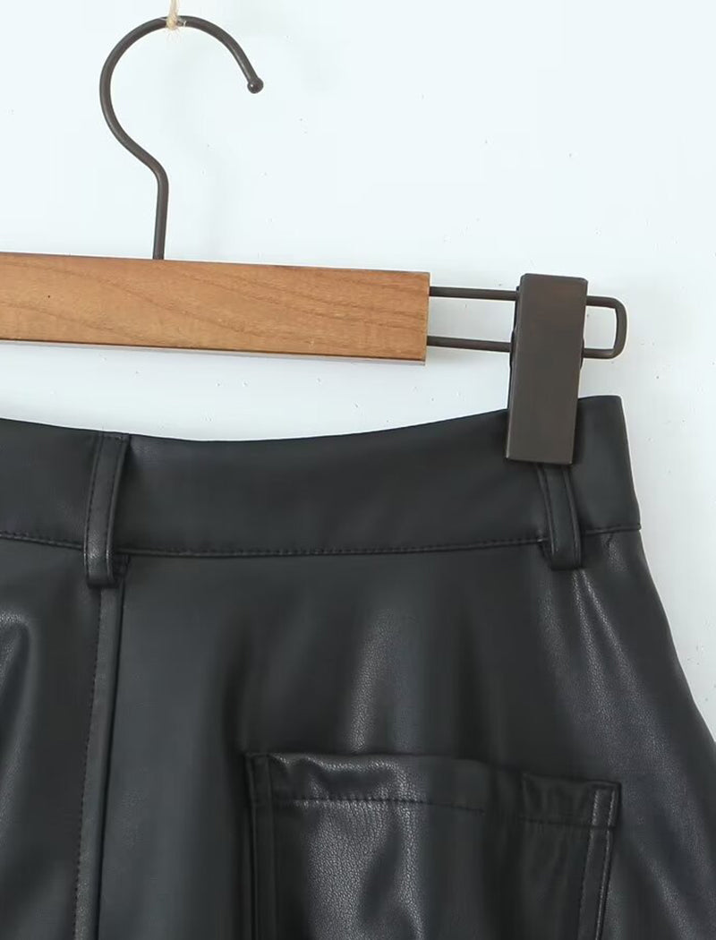 Minimalist Faux Leather Shorts