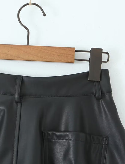 Minimalist Faux Leather Shorts