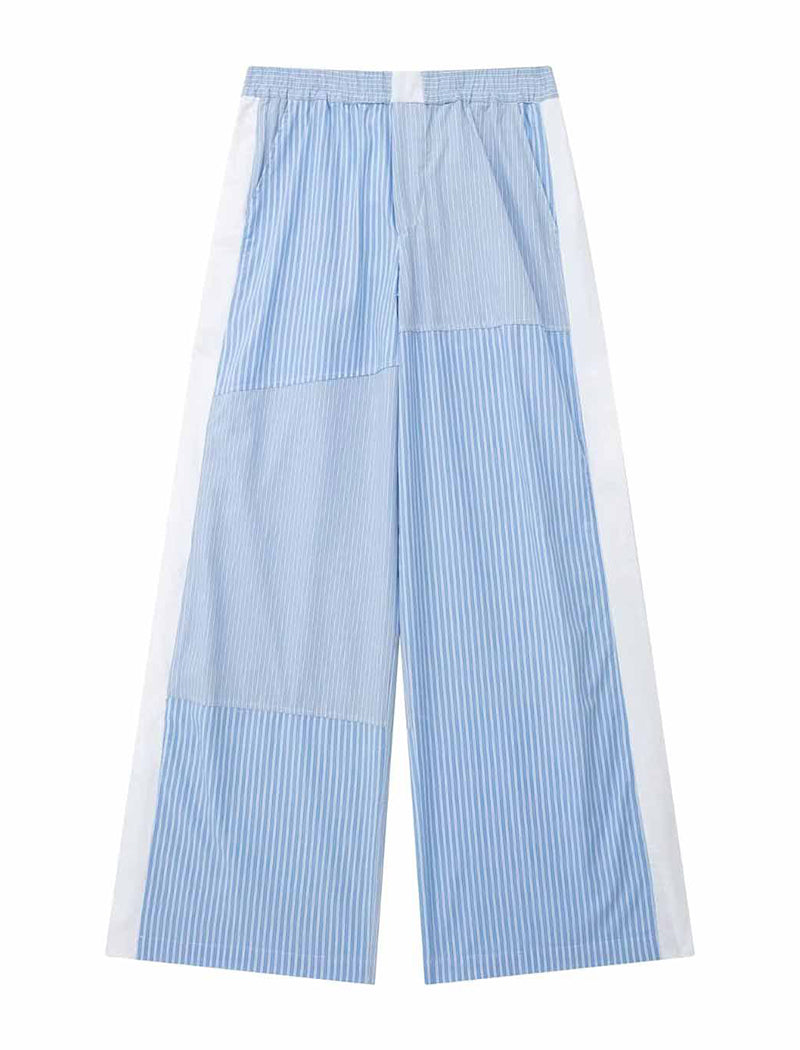 Striped Wide-Leg Lounge Pants