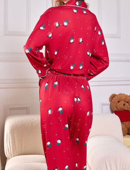 Festive Snowman Print Pajama Set