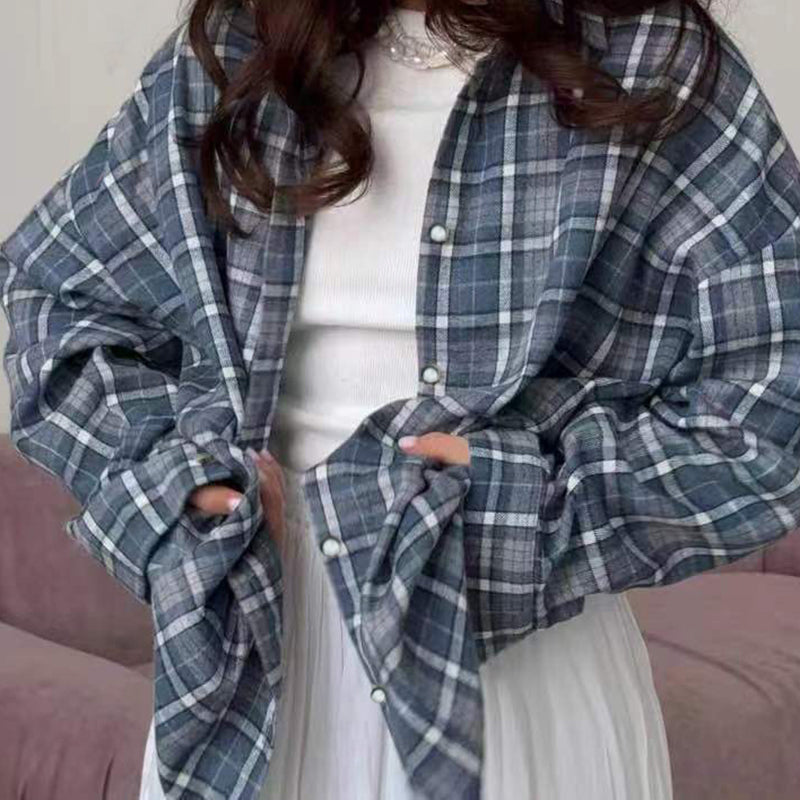 Plaid Button-Up Shirt