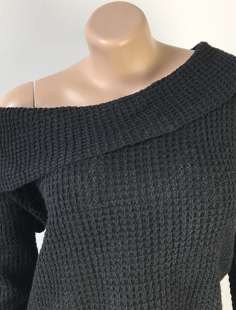 Off-Shoulder Knit Sweater