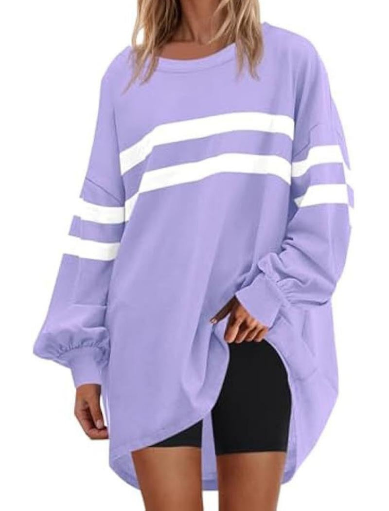 Striped Crewneck Loose-Fit Top