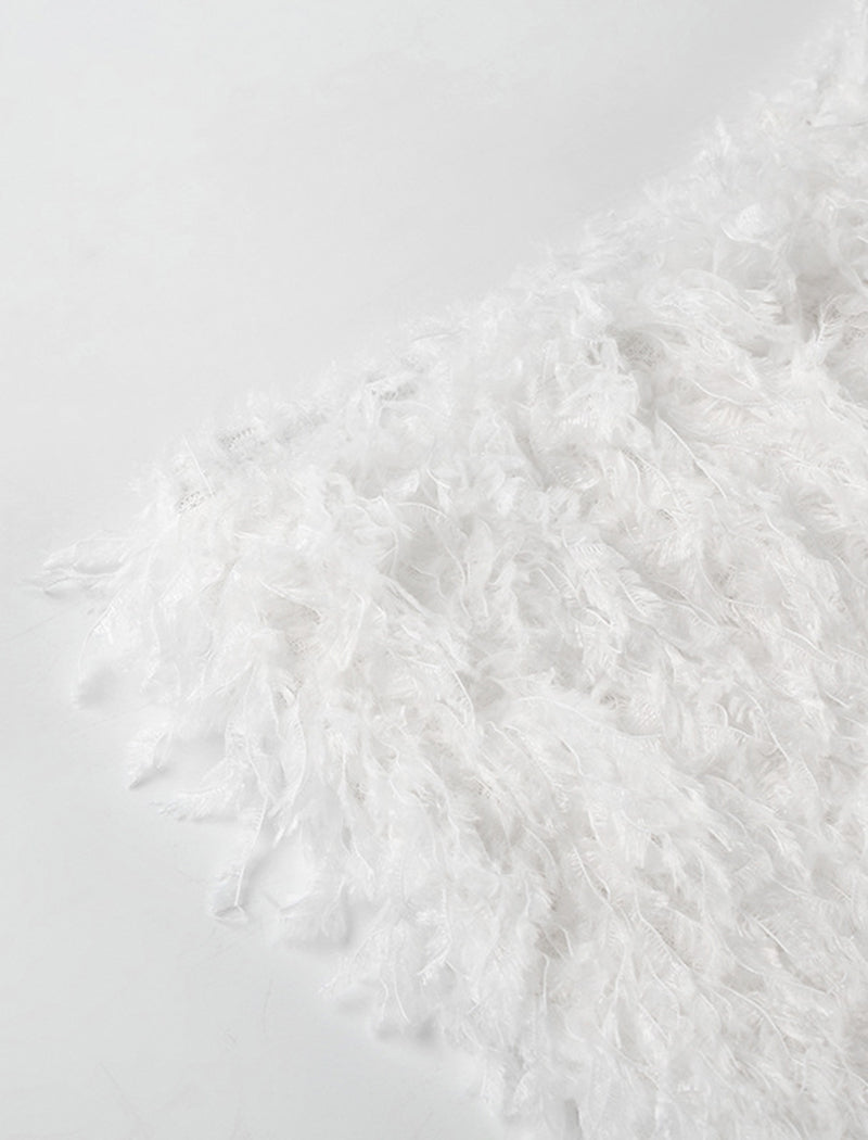 Solid Color Faux Fur Shorts