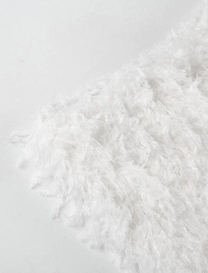 Solid Color Faux Fur Shorts