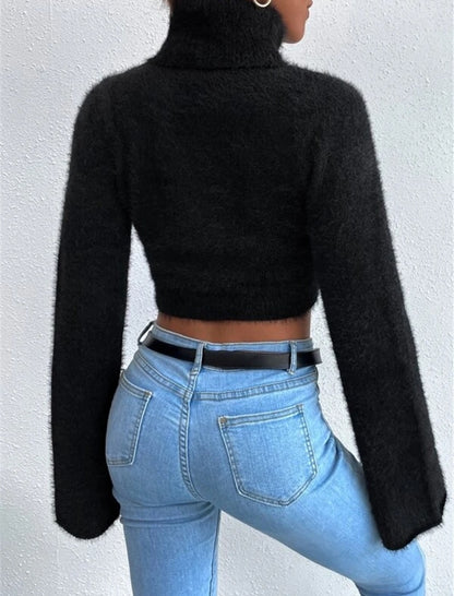 High-Neck Fitted Sweater