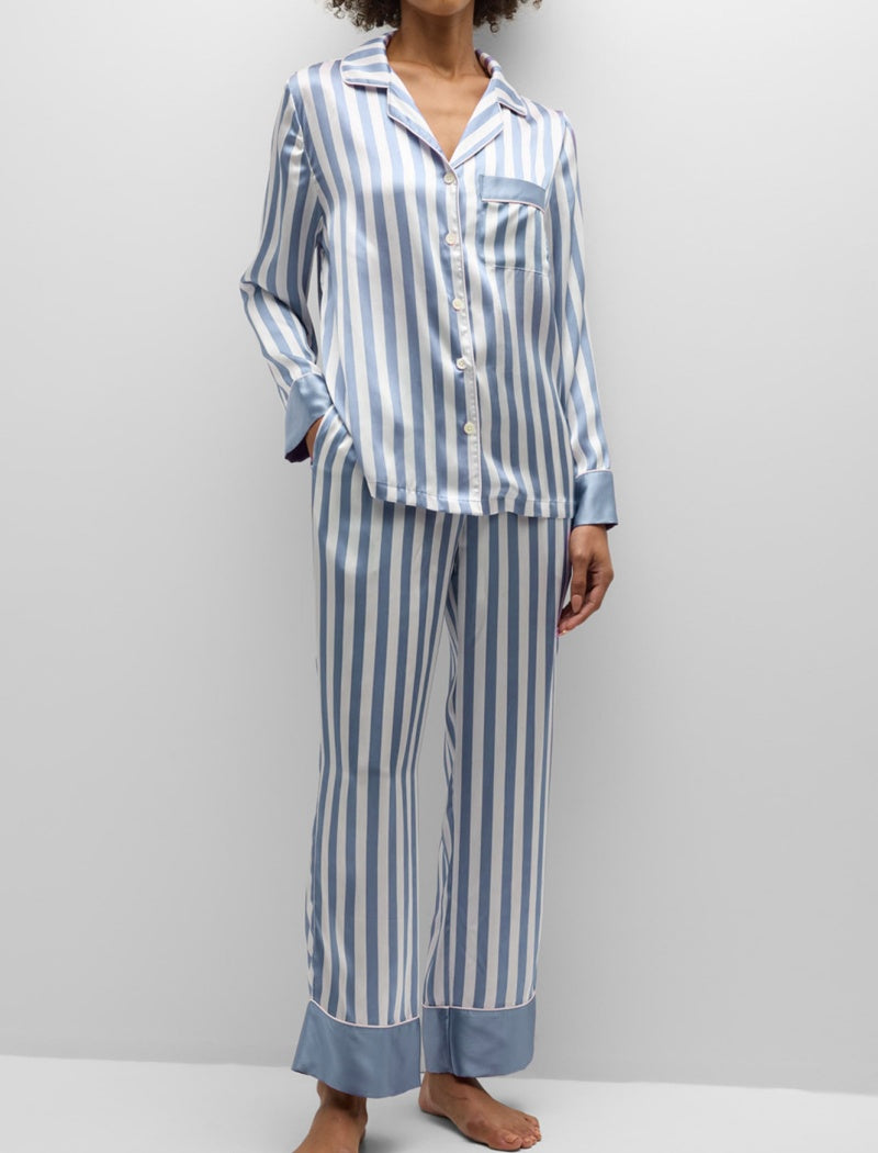 Striped Long Sleeve Loose Pajama Set