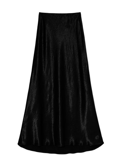 High-Rise Satin Maxi Skirt