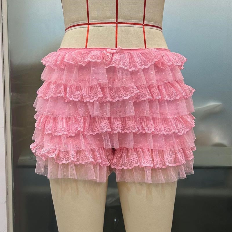 Layered Ruffle Lace Shorts