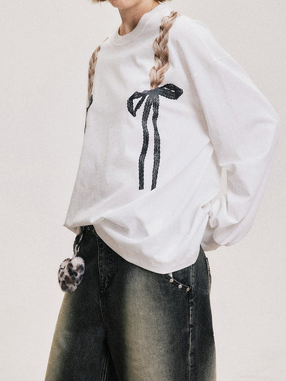 Braided Bow Graphic Top