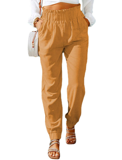 High-Waisted Drawstring Jogger Pants