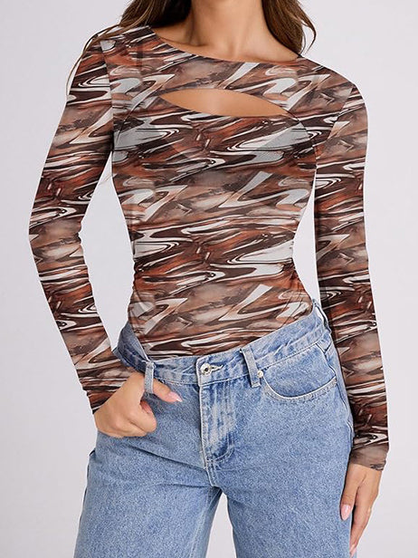 Cutout Long Sleeve Top