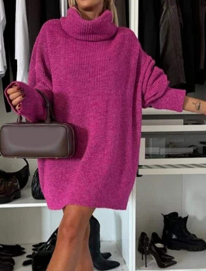 Oversized Turtleneck Knit Sweater