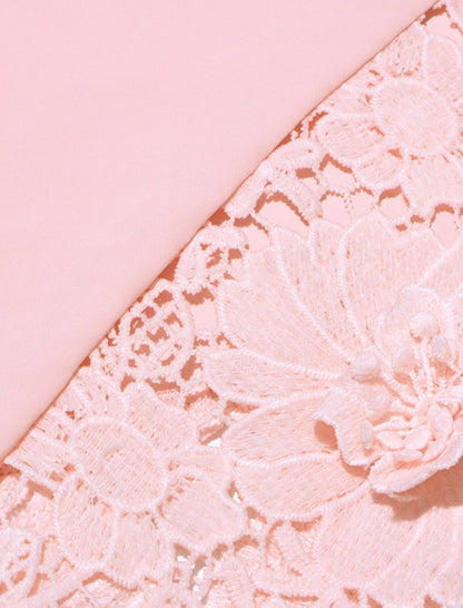 Lace-Trimmed Flowing Gown