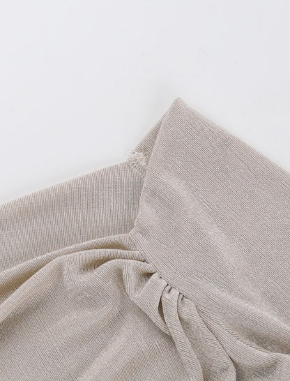 Ruched Off-Shoulder Long Sleeve Top