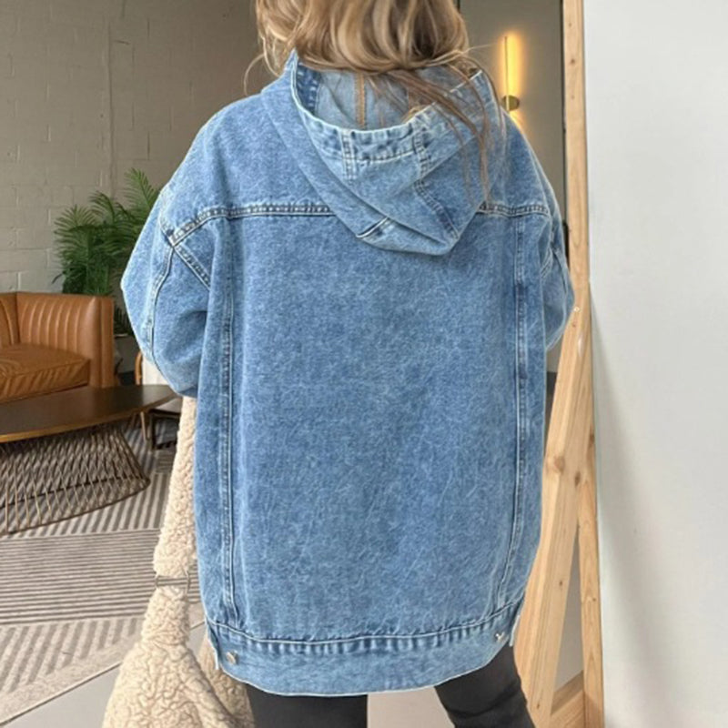 Oversized Denim Hoodie