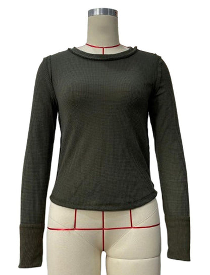 Ribbed Long Sleeve Fitted Top