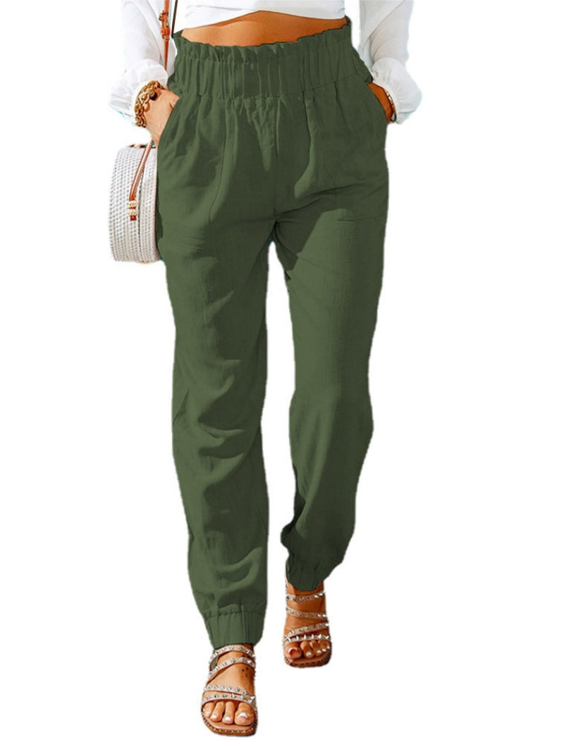 High-Waisted Drawstring Jogger Pants