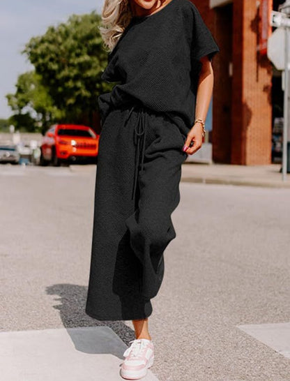 Relaxed Two-Piece Drawstring Pants Set