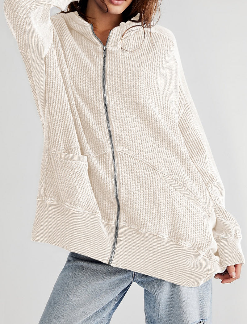 Oversized Textured Knit Cardigan