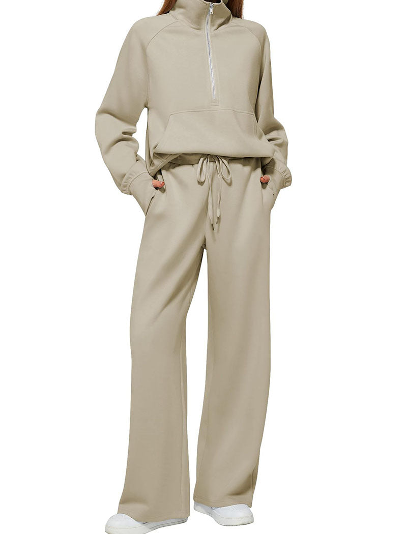 High Neck Zip-Up Lounge Set