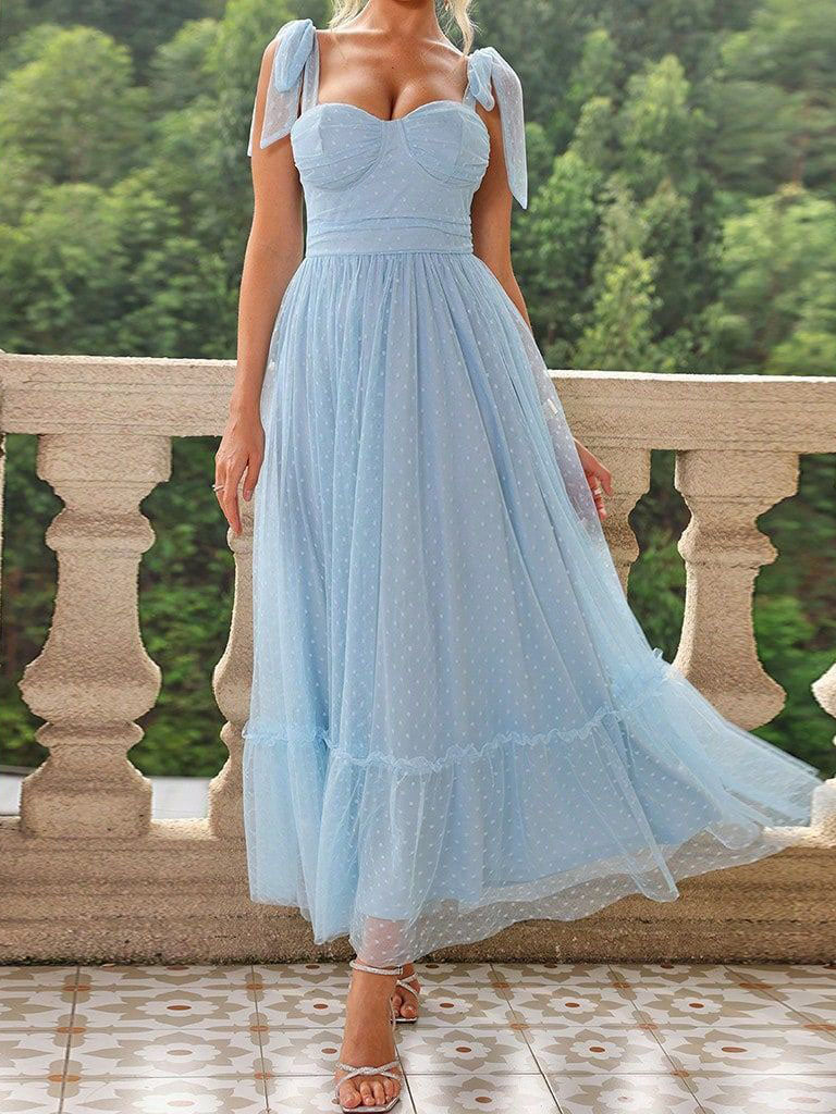 Bow Tie Strap Maxi Dress