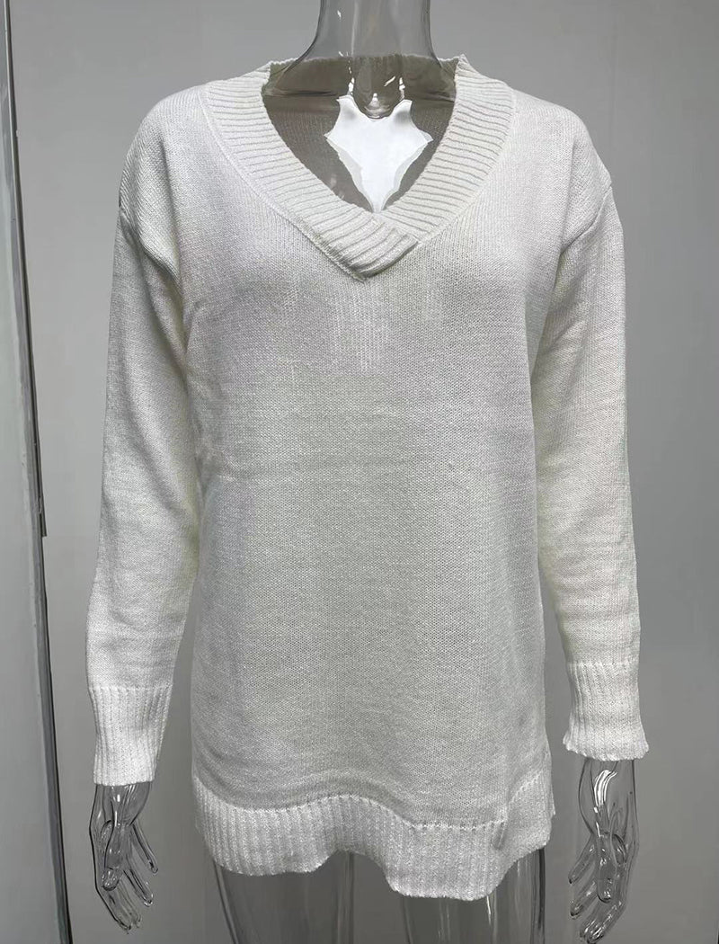 V-Neck Knit Sweater