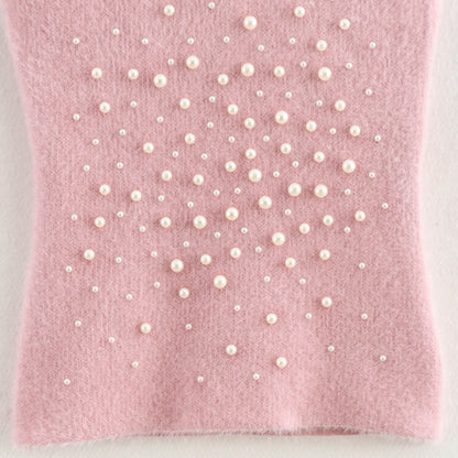 Pearl-Detail Halter Neck Top