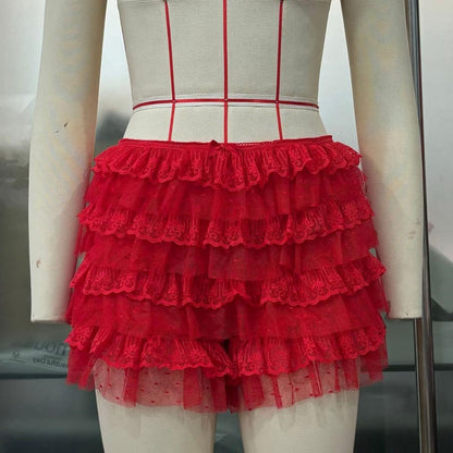 Layered Ruffle Lace Shorts