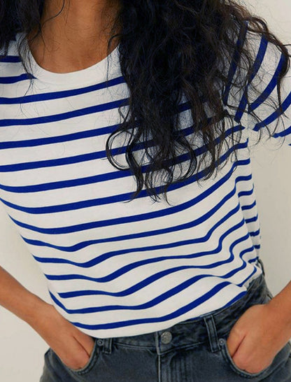 Striped Crew Neck Short-Sleeve Tee